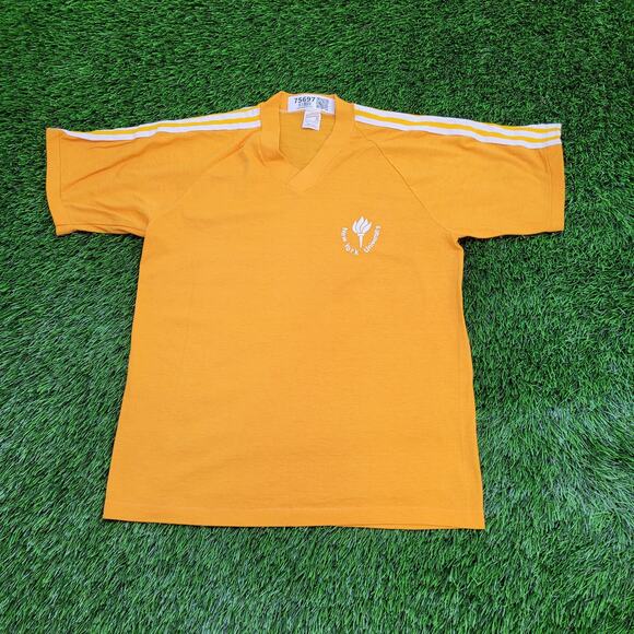 Vintage New-York University Shirt S/M 18x24 Yellow Cropped - Picture 1 of 12